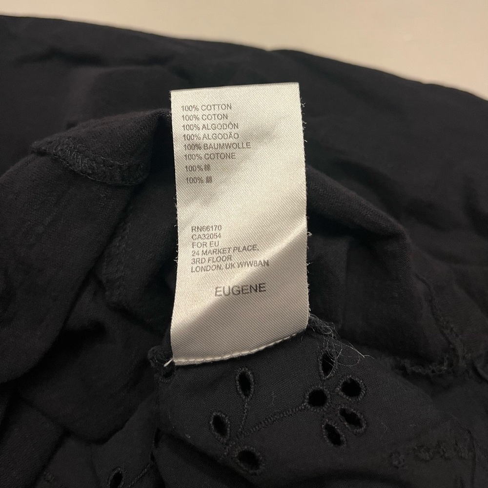 Anthropologie Seen Worn Kept Flutter Eyelet Black Top - Picture 12 of 15